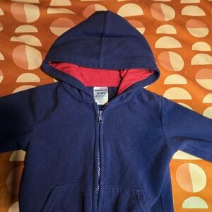 Garanimals Navy Zip-Up Hoodie with Red Lining